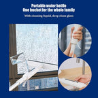 Squeegee for Window Cleaning with Spray,Window Washing Kit with Extension Pole,Double Sided and Long Handle Window Cleaner Tool for Car and Home with - 14 Inches - 3pcs Rags