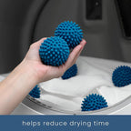 S&T INC. Reusable Plastic Dryer Balls, Fabric Softener for Laundry, Dark Blue, 2.5 in, 6 Pack