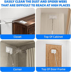 Snap Grip Mini Mop Stick with 39in Handle — Zero-Touch Gap Dust Cleaner & Locking Head, Lazy Mops Wet and Dry for Kitchen Bathroom Toilet Cleaning (1 mini mop+10 Cloths)
