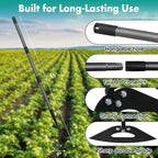 Hoe Garden Tool, 69 Inch Hardened Hollow Eye Hoes for Weeing, Heavy Duty Weeding Tool with Splicing Adjustable Long Handle, Rustproof Metal Gardening Tools for Garden Flower Beds