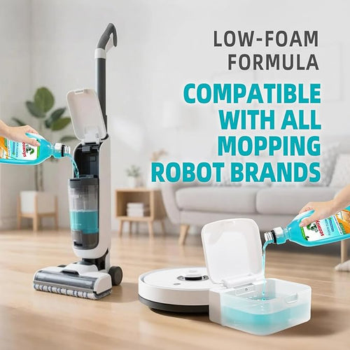 100X Concentrated Floor Cleaner Solution - Plant-Based, Pet-Safe Formula for Hardwood, Tile, Laminate, Vinyl & Bamboo - Pre-Measured Bottle for Perfect Dilution with All Robot Mops