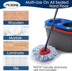 Spin Mop Head Replacement - 4 Pack Microfiber, Blue for O-Ceda Spinning Mop, EasyWring RinseClean, 2 Tank System Bucket
