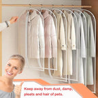 Clear Garment Bags Clothes Covers for Closet Storage (set of 12) Closet Cover for Open Closet Hanging Clothes Travel Bag Clothes Bags with Zipper Gown Garment Bag for Long Dresses