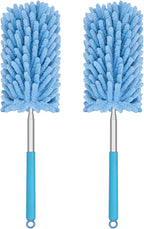 Mini Duster for Cleaning, 360° Bendable Hand Dusters with Extension Pole, Washable Small Duster for Car Interior, Office, Furniture