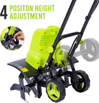 STEELITE 18 Inch Width Electric Tiller Cultivator, 8.7-Inch Depth Electric Rototiller with 24 Durable Steel Tines, 13.5 Amp Corded Cultivator for Gardening, 2-Adjustable Wheels for Garden Lawn Yard