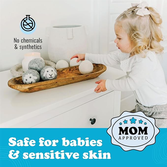 Smart Sheep 3-Pack - XL Premium Natural Wool Dryer Balls - Award-Winning - Replaces Dryer Sheets - Laundry Balls (Black Marching Penguins)