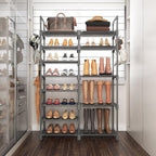 ROJASOP Shoe Rack, Shoe Storage Organizer for Closet Entryway Garage Bedroom, 8 Tier Tall Metal Shoe Shelf for 26-32 Pairs Boots & Shoes, Adjustable Shoe Stand for Small Space