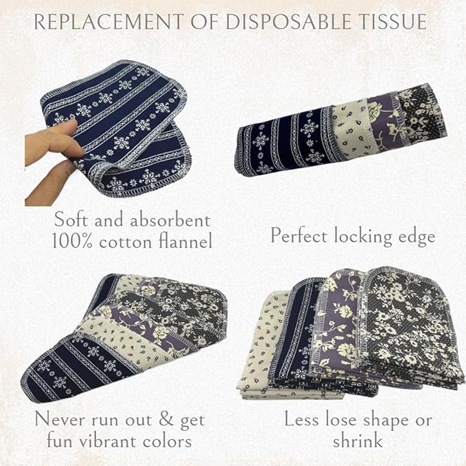 Reusable Toilet Paper Towels 20 Count Roll,Washable Cotton Cloth Paper Bidet Towels,2-Ply Super Soft Absorbent,Paperless Wipes Zero Waste(4 Colors Rose)