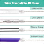 Straw Cleaner Brush for Stanley, 4Pcs Extra Long Straw Cleaning Brush for 40oz 30oz 20oz 14oz Stanley Mug and Cleaning More Glass, Stainless,Bottle and Silicone Straw