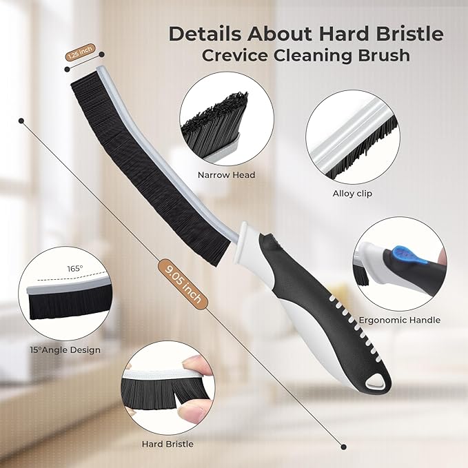 Cleaning Brush-Hard Crevice Cleaning Brushes, Multifunctional Window Groove Brushes, Grout Brush, Cleaning Tool for Bathroom, Kitchen, Toilet, Tile, Sink, Home (6, Blue)