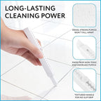 IMPRESA 12 Pack Pumice Chisel Sticks - Secure Refillable Scouring Stick Handle - Thin Cleaning Stone for Tight Spaces - Pumice Stone Toilet Bowl Cleaner & Stovetop Cleaner - White & Red