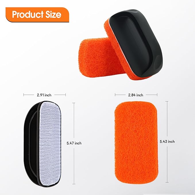 Upgraded 6-Piece Griddle Cleaning Kit for Blackstone, Flat Top Grill Cleaner Non-Scratch Scouring Pads for Kitchen - Heavy-Duty 5 Griddle Scrubber Pads with 1 Handle