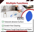 10Pcs Shower Scrubber Refill Pads Compatible with Clorox Tub & Tile Scrubber, Durable Blue Non-Scratch Replacement Pads for Bathroom & Toilet Wall Floor Cleaning