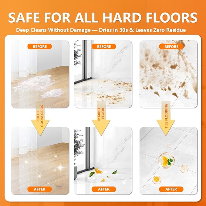 Sweet Orange Scent Floor Cleaning Solution,2-Pack 16.23oz,Compatible with All Roborock Mopping Robots (S7, S8, Qrevo, Q7, Q8 series),Deep Cleans Multiple Hard Floors,Streak-Free Shine,Eco-Safe