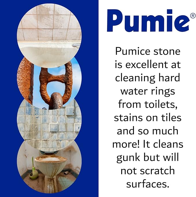 PUMIE Extra Large Pumice Scouring Stick, 2x Larger Than Regular Stick, Heavy Duty Pumice Cleaning Stone for Tough Kitchen Stains, Toilet Bowls & Rings, Extra Large Pumice Cleaning Bar for Rust & Paint