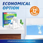 Toilet Bowl Cleaner Tablets - 40 PCS Automatic Bleach Toilet Cleaner Tablets, Slow-Releasing Deodorizing & Descaling, Powerful Bathroom Tank Cleaner