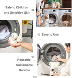 6-Pack Wool Dryer Balls Reusable Laundry Balls for Dryer Natural Fabric Softeners and Wrinkle Release, Organic and Eco Wool Dryer Ball for Pet Hair Removal, Dryer Sheets, Drying Ball