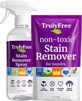 Truly Free Laundry Stain Remover Spray for Clothes - Removes Tough, Dried-In Stains on Whites & Colors -Natural Ingredients - Gentle Yet Powerful - Includes 3 oz Refill & Empty Refillable Bottle