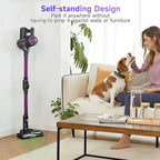 LAQVITA Cordless Vacuum Cleaner, Vacuum Cleaners for Home with 180° Bendable Wand | Green LED Light, Self-Standing, 1.5L Dust Cup, Washable HEPA Filter| Lightweight Stick Vacuum for Hardwood Floors
