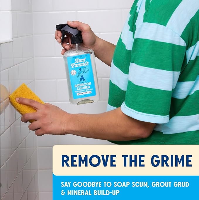 Aunt Fannie's All Purpose Bathroom Cleaner Vinegar Spray for Shower, Tub, Toilet, Tile, Sink and Fixtures, 16.9 Ounces (Pack of 6)