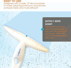 Casabella, White 44037 Clip on Silicone Squeegee, 10-1/8" x 1-1/4" x 6-3/4" h