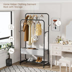Golpart Clothes Garment Coat Rack Drying Clothing Racks Metal Freestanding for Hanging Clothes Portable Closet for Laundry Bedroom Black