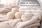 XL Wool Dryer Balls 6 Pack, 3 Inch, 100% New Zealand Wool, Reusable Natural Fabric Softener for Towels, Bedding and Larger Loads, Helps Reduce Drying Time, Wrinkles and Static Cling