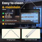 BUGGOFF Black Modern Indoor Electric Bug Zapper, 800 SQFT Coverage, 3500 Volts of Stunning Power, 20 Watts, Kills Mosquitos Gnats, Flys & More. 5 Year Warranty, X2 Free Replacment Bulb (4 Pack)