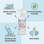 Mary Ellen's Best Press -2 pack - Clear Starch Alternative Ironing Spray, Scentless, 16.9 oz - Wrinkle Resister & Soil Guard for Quilting and Sewing