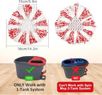 3 Pack Upgraded Deep Clean Refill Compatible with O Ceda EasyWring Spin Mop & Bucket System Microfiber Mop Heads Refill for Oceda Easywring 1 Tank Spin Mop System, 40% More Cleaning Power, Scrub Pad