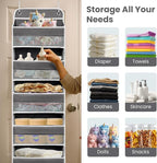 Ease of Assembly Over The Door Organizer, 5 Shelves & 8 Side Pockets,Hanging Behind Door Storage, Heavy-Duty Reinforced Mesh Rack Holds 44lb for Bathroom,Pantry, Nursery,Closet, Shoes, Towels