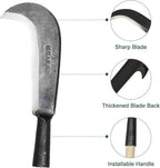 Sickle Garden Tool，22" Steel Machete Heavy Duty for Cutting Trees,Machete for Yard Work with Wooden Handle