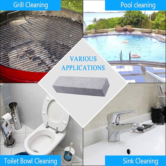 24 Pack Pumice Stone for Cleaning, Pumice Scouring Pad, Toilet Bowl Ring Remover Pumice Stick Cleaner for Kitchen/Bath/Pool/Household Cleaning, 5.9 x 1.4 x 0.98 Inch