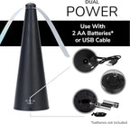 Fly Fans for Tables by Modern Lyfe - AA Battery & USB Powered - Fly Swatter Outdoor Camping Accessory Or for Food at Parties, Restaurants & Picnics, Bug Fan, Spinner Keeps Flies Away (2 Pack - Black)