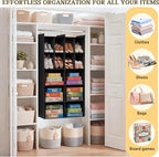 Ofiray-home 5 Tier Hanging Closet Organizer, 14 Compartments Sweater Organizer for Closet with 3 Sturdy Hooks, Closet Organizers and Storage, Wardrobe, Rv, Garment Rack, Black