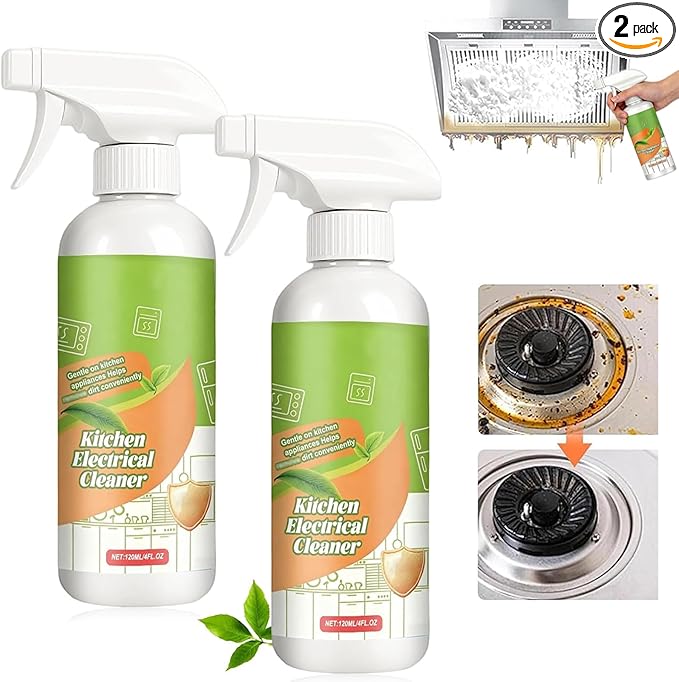 Kitchen Appliance Cleaner Spray, Fly Kitche Cleanse Spray, Electrolyzed Ion Kitchen Cleaner Spray,Multi Purpose Household and Kitchen Cleaning Spray, Clean Up Kitchens Oil Stains (2PCS)