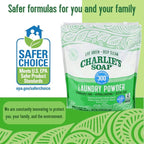 Charlie’s Soap Laundry Powder (300 Loads, 2 Pack) Hypoallergenic Deep Cleaning Washing Powder Detergent – Eco-Friendly, Safe, and Effective