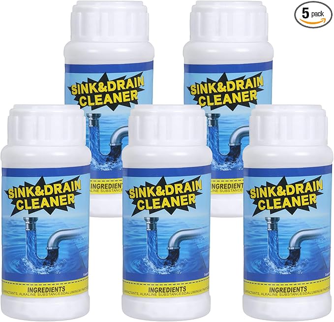 Powerful Sink Drain Cleaner - Fast Foaming Pipeline Dredging Agent for Kitchen Sink,Bathroom & Shower,Toilet Pipes (5pcs, sky blue)