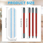 Mop Replacement Pads for Ocedar H2prO Flat Mop System, Mop Handle Mop Refills for O-Cedar H2pro Flat Mop System, Include 4 Pack Mop Pads and 4-Section Mop Handle for Ocedar H2 Pro Mop