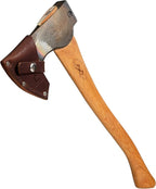 COUNCIL TOOL Wood-Craft Pack Axe - 2 lb Camping Axe, 19" Hickory Handle with Leather Sheath, Made in The USA - WC20PA19C