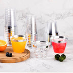 Goodluck 100PCS 9oz Plastic Cups for Party, Disposable Silver Cups, Plastic Cocktail Glasses for Wedding Thanksgiving, Christmas, and Parties