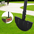 Edger Lawn Tool, Manual Half Moon Edger with Sharp Round Saw Tooth Blade and Step, Stand Up Garden Tools for Landscaping, Borders, Sidewalk, Turf, 34-43 inch Adjustable Metal Grass Edging Tool