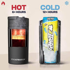 Frost Buddy Universal Buddy Can Cooler - Fits All - For Regular 12 & 16 oz or Slim-Size Bottles - Insulated Double-Walled Stainless Steel (Lights)