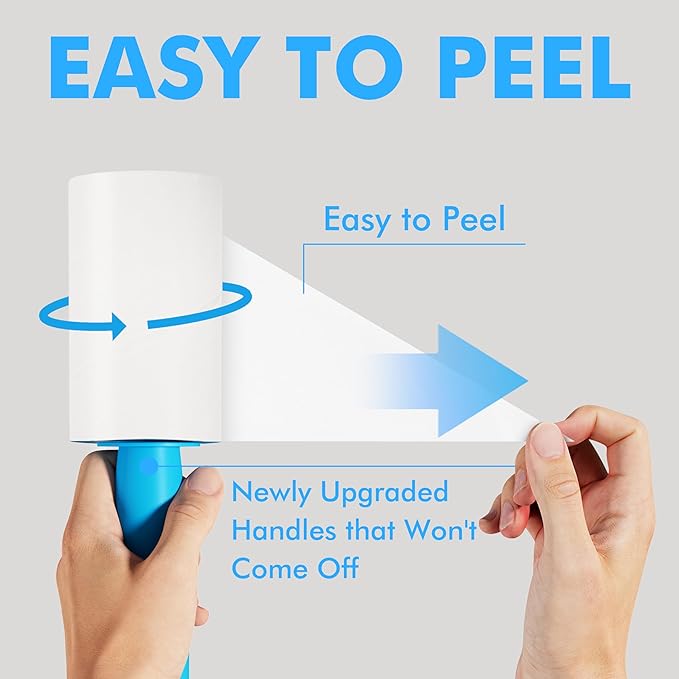 Extra Sticky Lint Roller, Mega Value Set 400 Sheets for Pet Hair Removal, Dog and Cat Lint Remover for Clothes, Furniture, Carpet