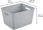 Sterilite 6-Pack Tall Basket, Woven Plastic Storage Baskets for Organization, Cement - Organizing Bin Containers with Handles for Bedroom, Bathroom, Dorm, and Closet