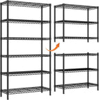 Golpart 6 Tier Adjustable Storage Shelves,Heavy Duty Metal Utility Shelf 1500LBS Capacity Wire Shelving Unit Organizer Rack for Home Kitchen Pantry Room 14" D x 36" W x 72" H Black