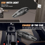 BSRCO Handheld Vacuum Cordless Rechargeable with LED Light, Car Vacuum Portable Cordless, Hand Vacuum Cleaner Car Seats, Home, Quick Cleanup, Strong Suction, Lightweight（Marengo）