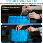 Glass Cleaning Kit with Reusable Silicone Accessories - Complete Set of Cleaning & Storage Tools for Easy Glassware Care，Reusable Microfiber Towel & Soaker Bag, Brushes, Mat, Caps Funnel & Plugs