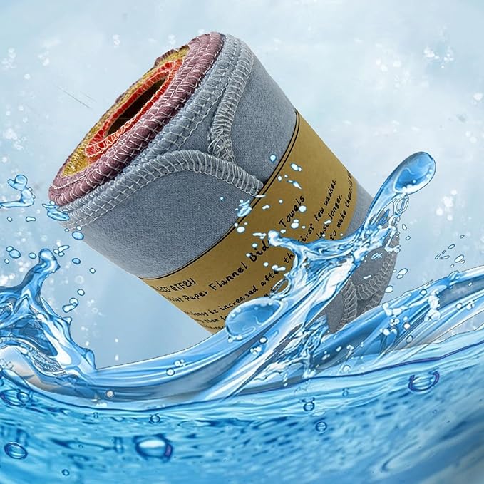 Reusable Toilet Paper Towels 24 Count Roll,Washable Absorbent No Tear Bidet Towels Cotton Cloth,Zero Waste Cleaning Supplies for Bathroom(Solid 4 Colors)