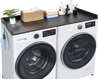 VEVOR Washer Dryer Countertop with 3 Splicing Panels, 54" x 27" Wooden Washer and Dryer Countertop with 2 Hooks, Water-Resistant Laundry Topper for Laundry Room Organization and Storage, Black Marble